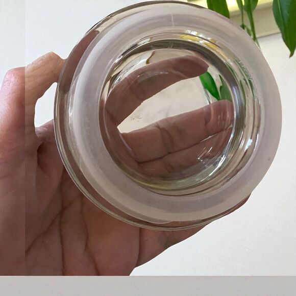 Anchor Hocking Apothecary Coffee Jar Yellow Buttercup Glass Bubble Lid Vintage - Picture 4 of 5